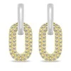 Brilio Silver Oval bicolor 2in1 earrings with zircons EA1177WY