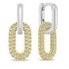 Brilio Silver Oval bicolor 2in1 earrings with zircons EA1177WY
