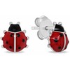 Brilio Silver Žaismingi sidabriniai auskarai Ladybugs EA1048W