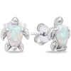 Brilio Silver Sidabrinis jewelry set with baltas opals Turtle SET235W (pendant, earrings)