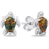 Brilio Silver Sidabrinis jewelry set with colored opals Turtle SET235WBC (pendant, earrings)