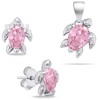Brilio Silver Brilio Sidabrinis Sidabrinis jewelry set with pink zircons Turtle SET233WP (pendant, earrings)