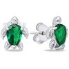 Brilio Silver Brilio Sidabrinis Sidabrinis jewelry set with žalias zircons Turtle SET233WG (pendant, earrings)