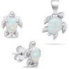 Brilio Silver Sidabrinis jewelry set with baltas opals Turtle SET235W (pendant, earrings)