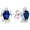 Brilio Silver Brilio Sidabrinis Jewelry set with dark mėlynas zircons Turtle SET233WB (pendant, earrings)