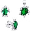 Brilio Silver Brilio Sidabrinis Sidabrinis jewelry set with žalias zircons Turtle SET233WG (pendant, earrings)