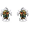 Brilio Silver Sidabrinis jewelry set with colored opals Turtle SET235WBC (pendant, earrings)