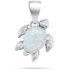 Brilio Silver Sidabrinis jewelry set with baltas opals Turtle SET235W (pendant, earrings)