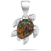 Brilio Silver Sidabrinis jewelry set with colored opals Turtle SET235WBC (pendant, earrings)