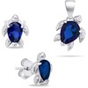 Brilio Silver Brilio Sidabrinis Jewelry set with dark mėlynas zircons Turtle SET233WB (pendant, earrings)
