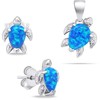 Brilio Silver Brilio Sidabrinis Sidabrinis jewelry set with mėlynas opals Turtle SET235WB (pendant, earrings)