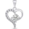 Brilio Silver Sidabrinis jewelry set Hearts with zircons SET219W (pendant, earrings)