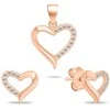 Brilio Silver Gold-plated jewelry set Hearts with zircons SET270R (pendant, earrings)