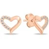 Brilio Silver Gold-plated jewelry set Hearts with zircons SET270R (pendant, earrings)
