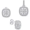 Brilio Silver Sparkling sidabrinis jewelry set with zircons SET217W (pendant, earrings)