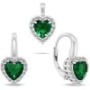 Brilio Silver Heart-shaped sidabrinis jewelry set with zircons SET273WG (pendant, earrings)