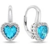 Brilio Silver Heart-shaped sidabrinis jewelry set with zircons SET273WLB (pendant, earrings)