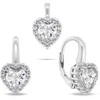 Brilio Silver Heart-shaped sidabrinis jewelry set with zircons SET273W (pendant, earrings)