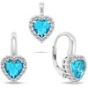 Brilio Silver Heart-shaped sidabrinis jewelry set with zircons SET273WLB (pendant, earrings)