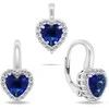 Brilio Silver Heart-shaped sidabrinis jewelry set with zircons SET273WB (pendant, earrings)