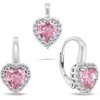 Brilio Silver Heart-shaped sidabrinis jewelry set with zircons SET273WP (pendant, earrings)