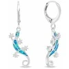 Brilio Silver Playful sidabrinis jewelry set Gekon with opals SET287WB (pendant, earrings)