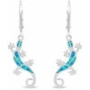 Brilio Silver Playful sidabrinis jewelry set Gekon with opals SET287WB (pendant, earrings)