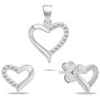 Brilio Silver Sidabrinis jewelry set Hearts with zircons SET270W (pendant, earrings)
