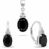 Brilio Silver Jewelry set with juodas cubic zirconia SET293WBC (pendant, earrings)