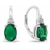 Brilio Silver Jewelry set with žalias cubic zirconia SET293WG (pendant, earrings)