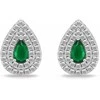 Brilio Silver Jewelry set with žalias zircons Tear Drop SET284WG (pakabukas, earrings)