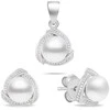 Brilio Silver Brilio Sidabrinis Sidabrinis jewelry set with real pearls SET268W (pendant, earrings)
