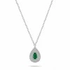 Brilio Silver Jewelry set with žalias zircons Tear Drop SET284WG (pakabukas, earrings)
