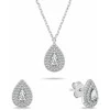 Brilio Silver Jewelry set with clear zircons Tear Drop SET284W (pakabukas, earrings)