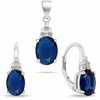 Brilio Silver Jewelry set with mėlynas cubic zirconia SET293WB (pendant, earrings)