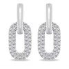 Brilio Silver Sidabrinis oval earrings 2in1 with cubic zirconia EA1177W