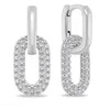 Brilio Silver Sidabrinis oval earrings 2in1 with cubic zirconia EA1177W