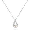 Brilio Silver Sidabrinis pakabukas with zircons and real pearl NCL219W