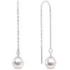Brilio Silver Sidabrinis thread earrings with real pearl EA1289W