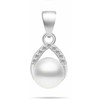 Brilio Silver Sidabrinis jewelry set with pearls and zircons SET290W (pendant, earrings)