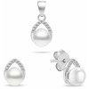 Brilio Silver Sidabrinis jewelry set with pearls and zircons SET290W (pendant, earrings)