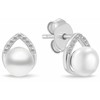 Brilio Silver Sidabrinis jewelry set with pearls and zircons SET290W (pendant, earrings)