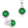 Brilio Silver Brilio Sidabrinis Sidabrinis jewelry set with žalias zircons SET230WG (pendant, earrings)