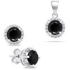 Brilio Silver Brilio Sidabrinis Sidabrinis jewelry set with juodas zircons SET230WBC (pendant, earrings)