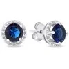 Brilio Silver Brilio Sidabrinis Sidabrinis jewelry set with dark mėlynas zircons SET230WB (pendant, earrings)