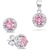 Brilio Silver Brilio Sidabrinis Sidabrinis jewelry set with pink zircons SET230WP (pendant, earrings)