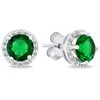 Brilio Silver Brilio Sidabrinis Sidabrinis jewelry set with žalias zircons SET230WG (pendant, earrings)