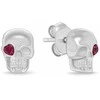 Brilio Silver Stilingi sidabriniai auskarai su kubiniu cirkoniu „Skull EA1228W“