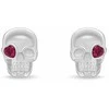Brilio Silver Stilingi sidabriniai auskarai su kubiniu cirkoniu „Skull EA1228W“