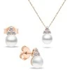 Brilio Silver Gold-plated jewelry set with real pearls SET228R (pakabukas, earrings)